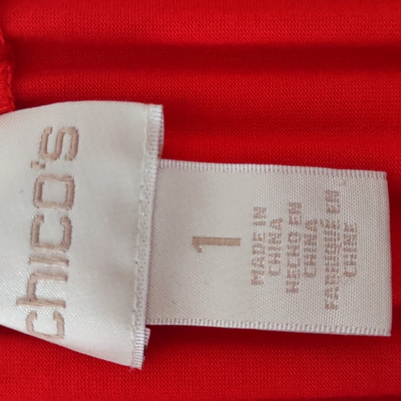 Chicos off the shoulder red dress sz 1 - Picture 4 of 6